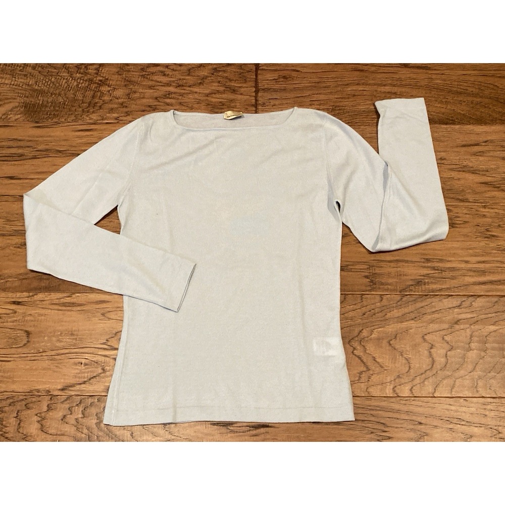 Officinalis Women's‎ Light Blue Knit Sweater Long Sleeve Pullover Size Medium